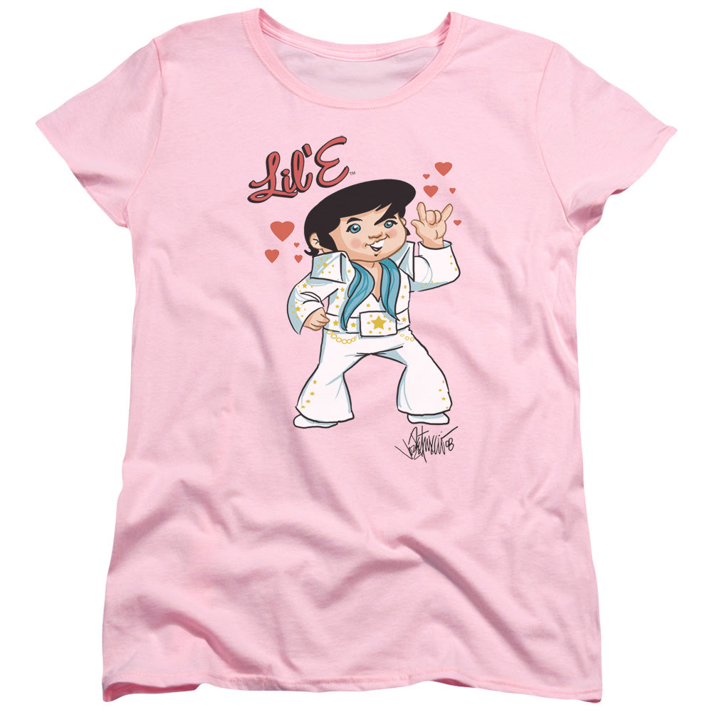Elvis Presley Lil E Womens T Shirt Pink Officially Licensed