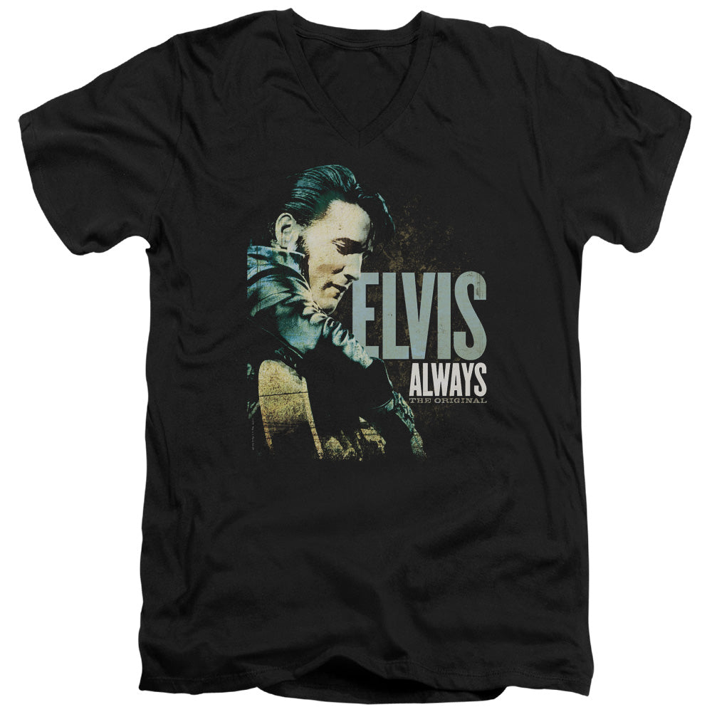 Elvis Presley Always the Original Mens Slim Fit V-Neck T Shirt Black Officially Licensed