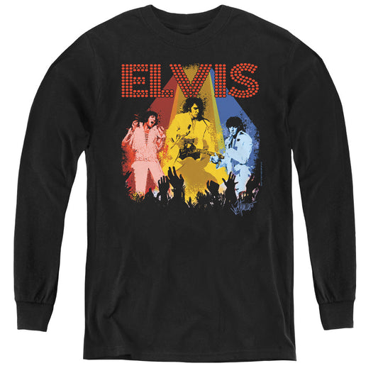 Elvis Presley Vegas Remembered Long Sleeve Kids Youth T Shirt Black Officially Licensed
