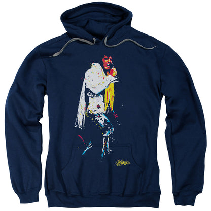 Elvis Presley Yellow Scarf Mens Hoodie Navy Officially Licensed