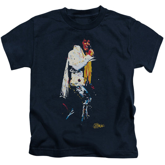 Elvis Presley Yellow Scarf Juvenile Kids Youth T Shirt Navy Blue Officially Licensed
