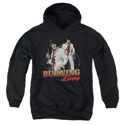 Elvis Presley Burning Love Kids Youth Hoodie Black Officially Licensed
