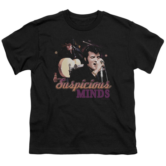Elvis Presley Suspicious Minds Kids Youth T Shirt Black Officially Licensed