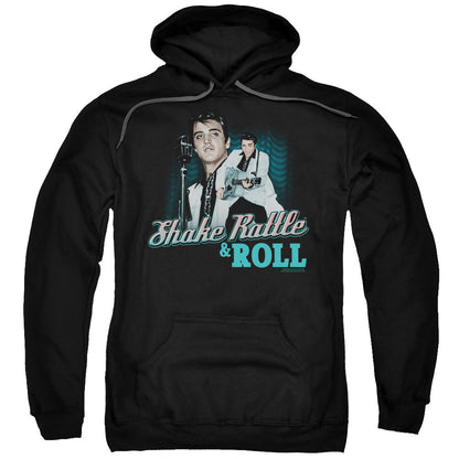 Elvis Presley Shake Rattle &Amp; Roll Mens Hoodie Black Officially Licensed