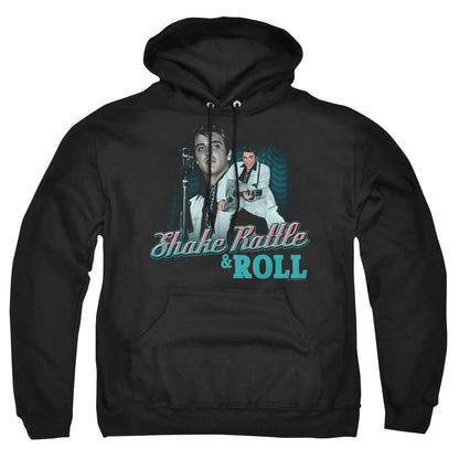 Elvis Presley Shake Rattle &Amp; Roll Mens Hoodie Black Officially Licensed