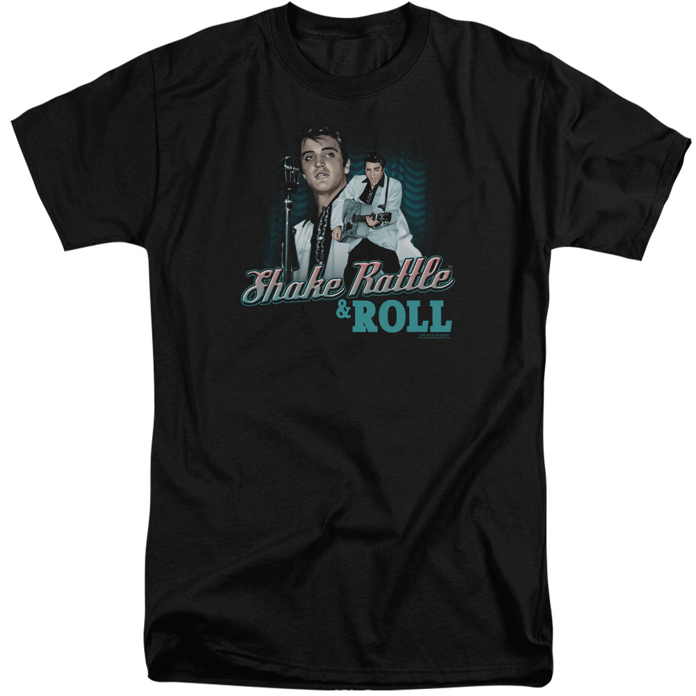 Elvis Presley Shake Rattle & Roll Mens Tall T Shirt Black Officially Licensed