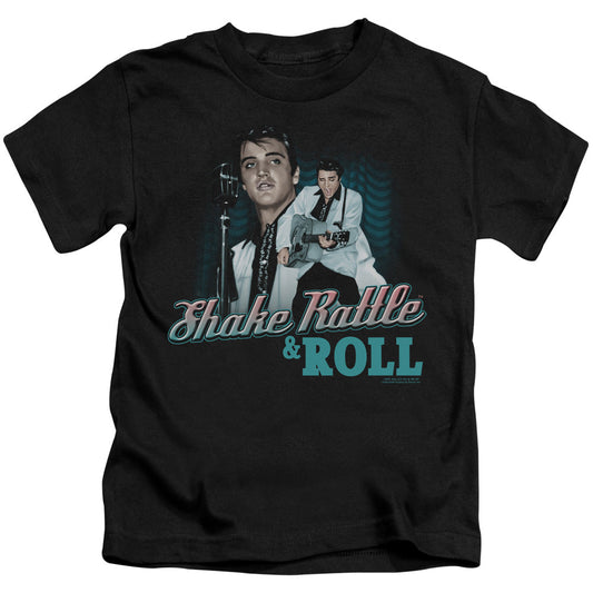Elvis Presley Shake Rattle & Roll Juvenile Kids Youth T Shirt Black Officially Licensed