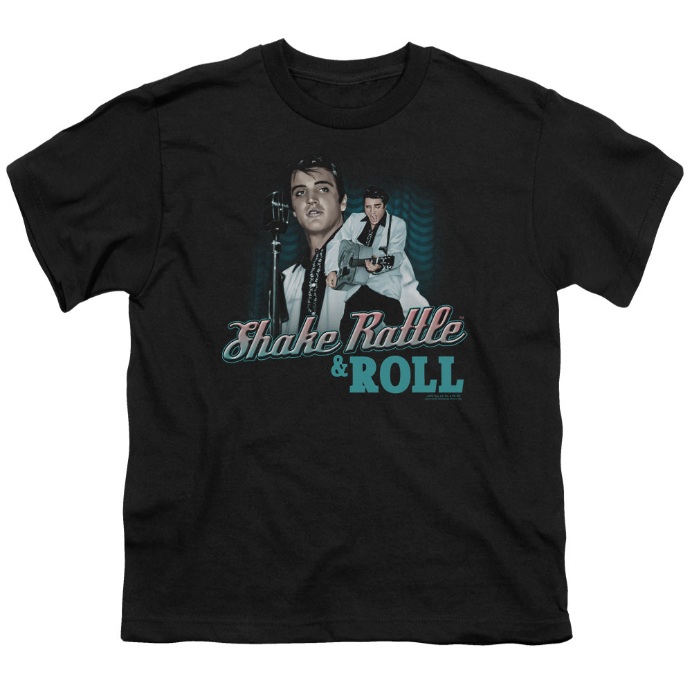 Elvis Presley Shake Rattle & Roll Kids Youth T Shirt Black Officially Licensed