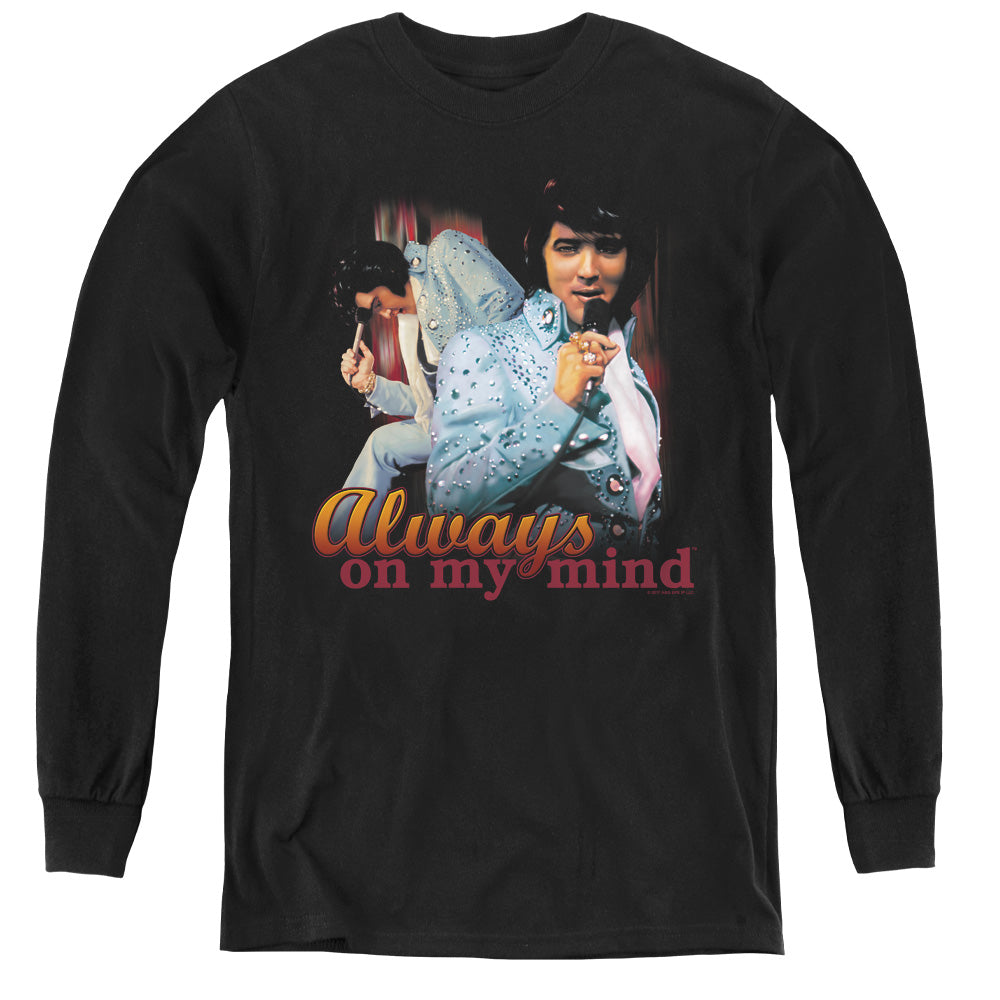 Elvis Presley Always on My Mind Long Sleeve Kids Youth T Shirt Black Officially Licensed
