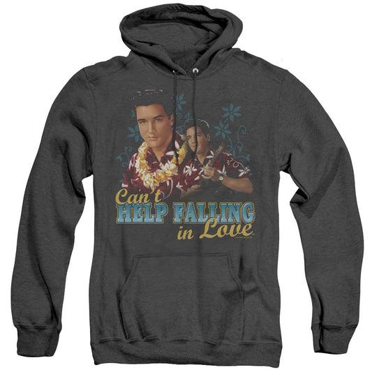 Elvis Presley Cant Help Falling Heather Mens Hoodie Black Officially Licensed