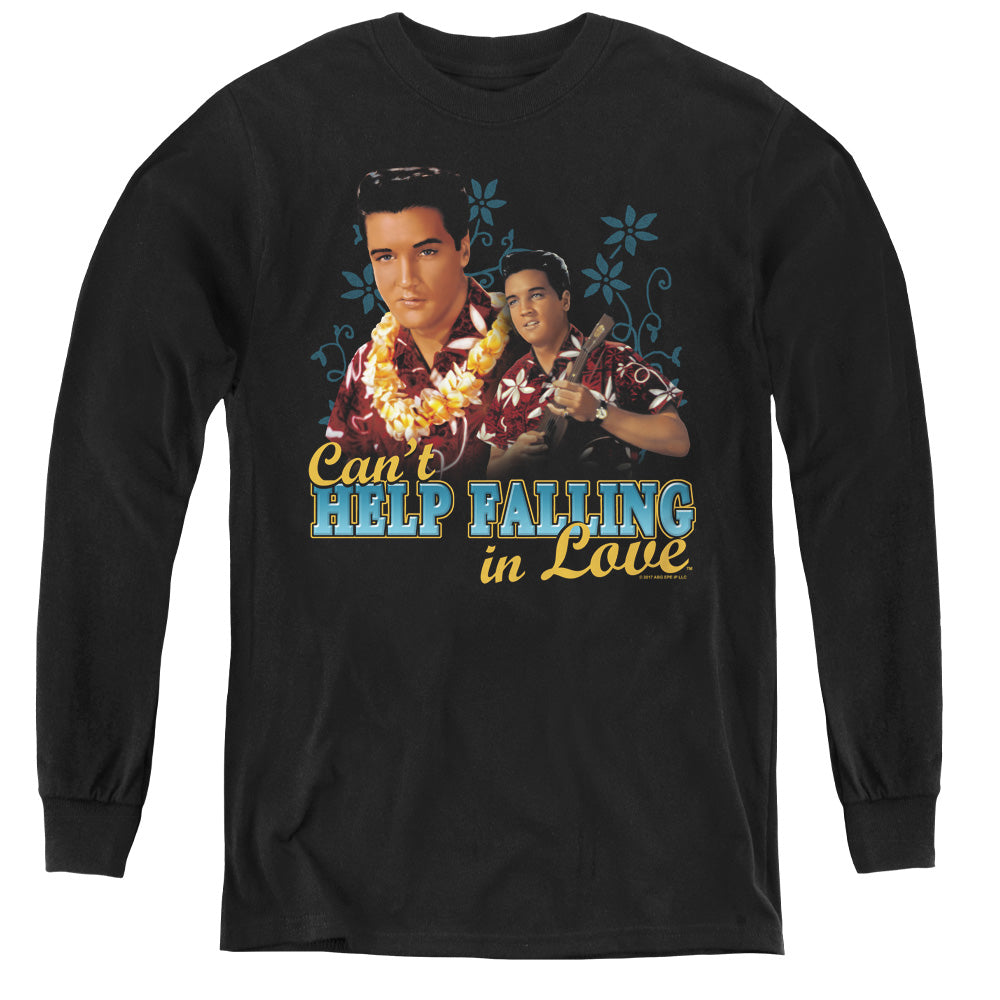 Elvis Presley Cant Help Falling Long Sleeve Kids Youth T Shirt Black Officially Licensed