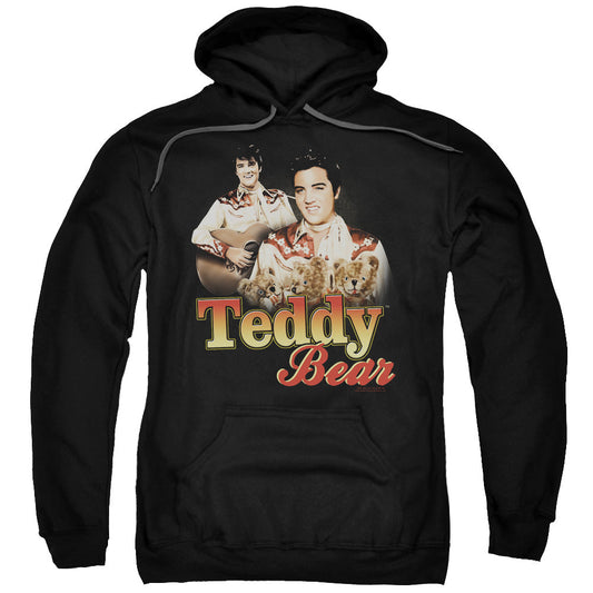 Elvis Presley Teddy Bear Mens Hoodie Black Officially Licensed
