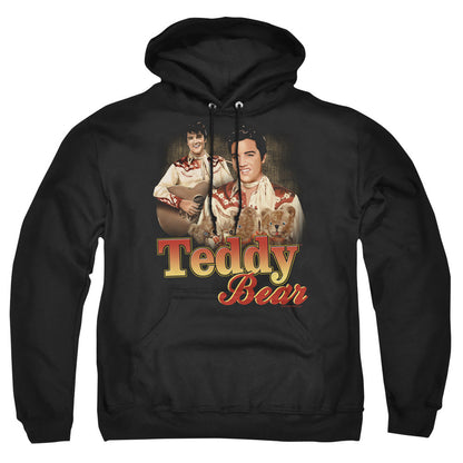 Elvis Presley Teddy Bear Mens Hoodie Black Officially Licensed