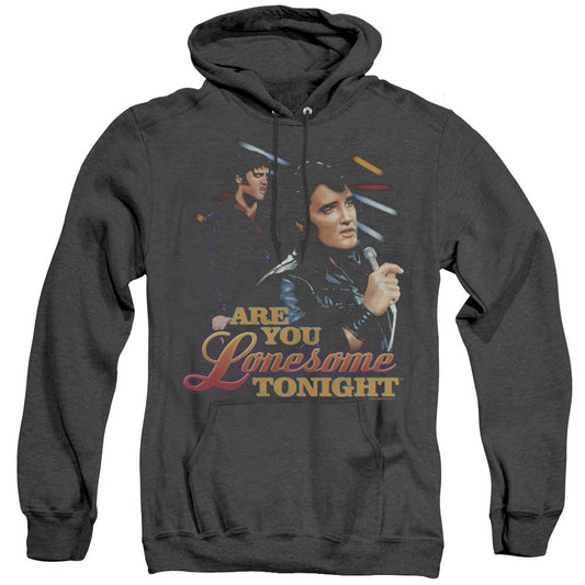 Elvis Presley Are You Lonesome Mens Heather Hoodie Black Officially Licensed