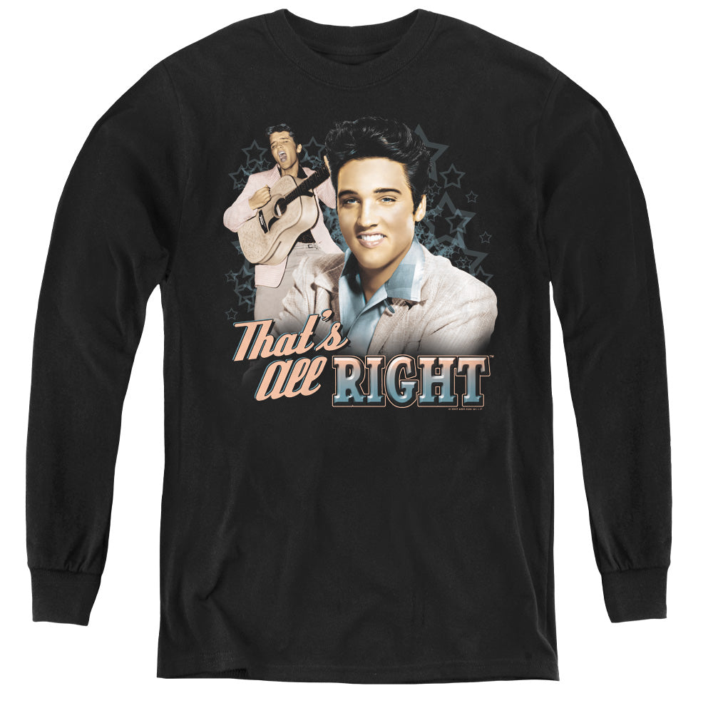 Elvis Presley Thats All Right Long Sleeve Kids Youth T Shirt Black Officially Licensed