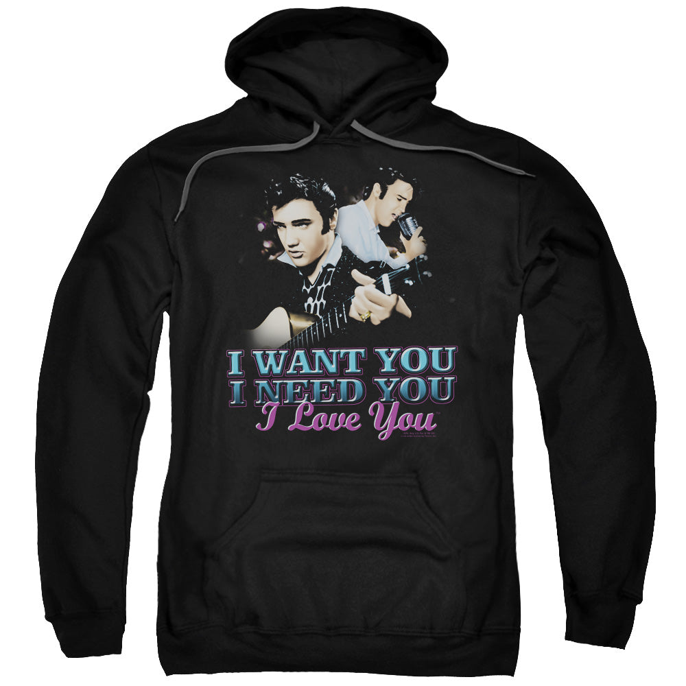 Elvis Presley I Want You Mens Hoodie Black Officially Licensed