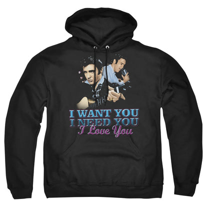 Elvis Presley I Want You Mens Hoodie Black Officially Licensed