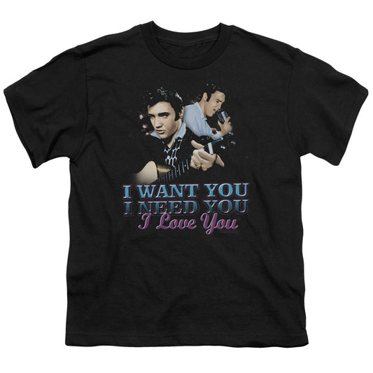 Elvis Presley I Want You Kids Youth T Shirt Black Officially Licensed