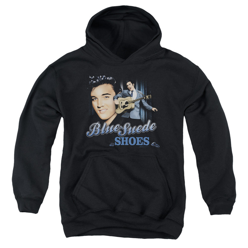 Elvis Presley Blue Suede Shoes Kids Youth Hoodie Black Officially Licensed