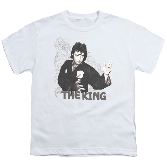 Elvis Presley Fighting King Kids Youth T Shirt White Officially Licensed