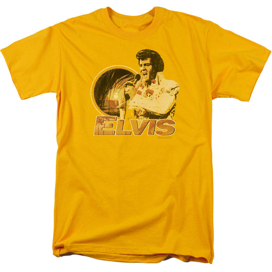 Elvis Presley Singing Hawaii Style Mens T Shirt Gold Officially Licensed