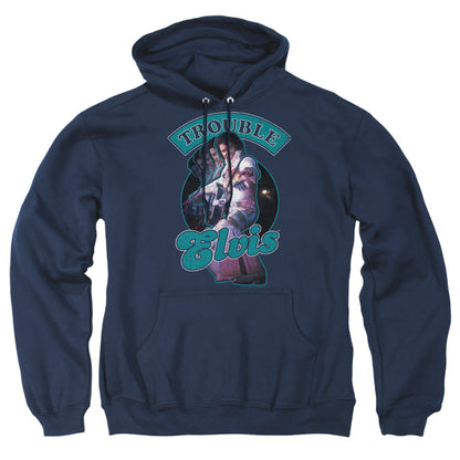Elvis Presley Total Trouble Mens Hoodie Navy Officially Licensed