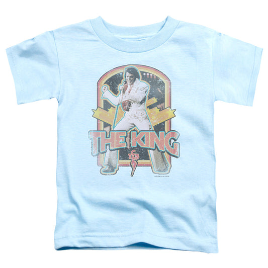 Elvis Presley Distressed King Toddler Kids Youth T Shirt Light Blue Officially Licensed