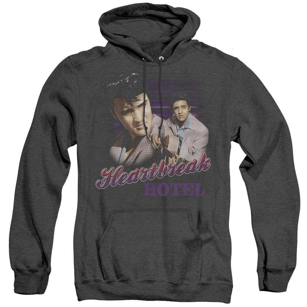 Elvis Presley Heartbreak Hotel Heather Mens Hoodie Black Officially Licensed