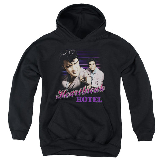 Elvis Presley Heartbreak Hotel Kids Youth Hoodie Black Officially Licensed