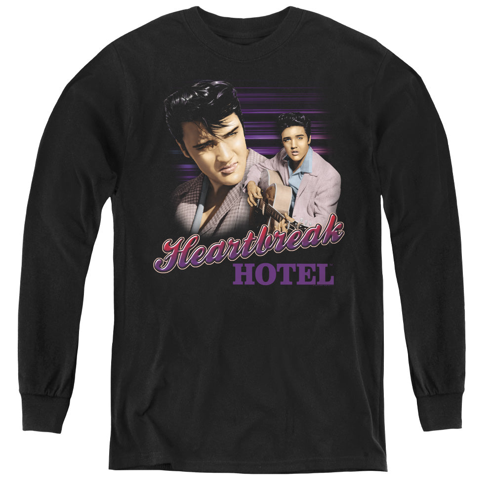 Elvis Presley Heartbreak Hotel Long Sleeve Kids Youth T Shirt Black Officially Licensed