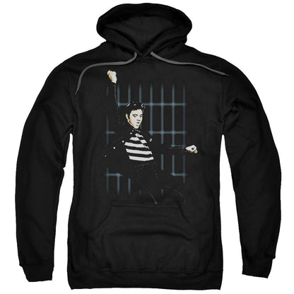 Elvis Presley Blue Bars Mens Hoodie Black Officially Licensed