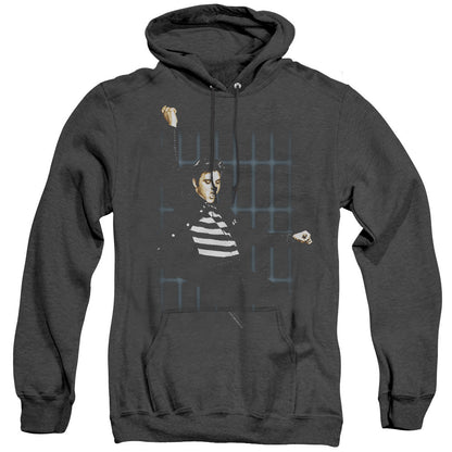 Elvis Presley Blue Bars Heather Mens Hoodie Black Officially Licensed