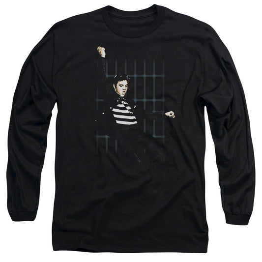 Elvis Presley Blue Bars Mens Long Sleeve Shirt Black Officially Licensed Officially Licensed