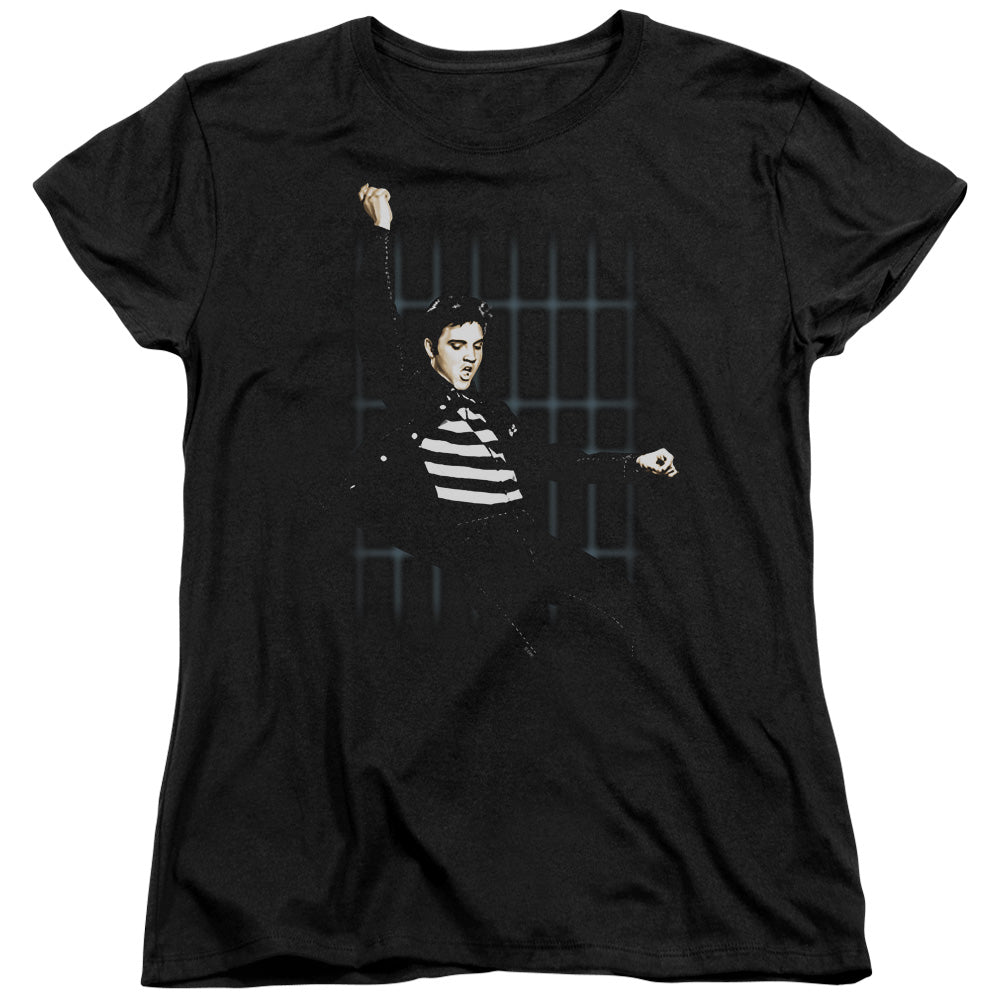 Elvis Presley Blue Bars Womens T Shirt Black Officially Licensed