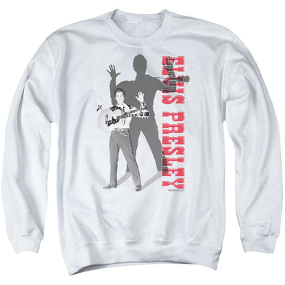 Elvis Presley Look No Hands Mens Crewneck Sweatshirt White