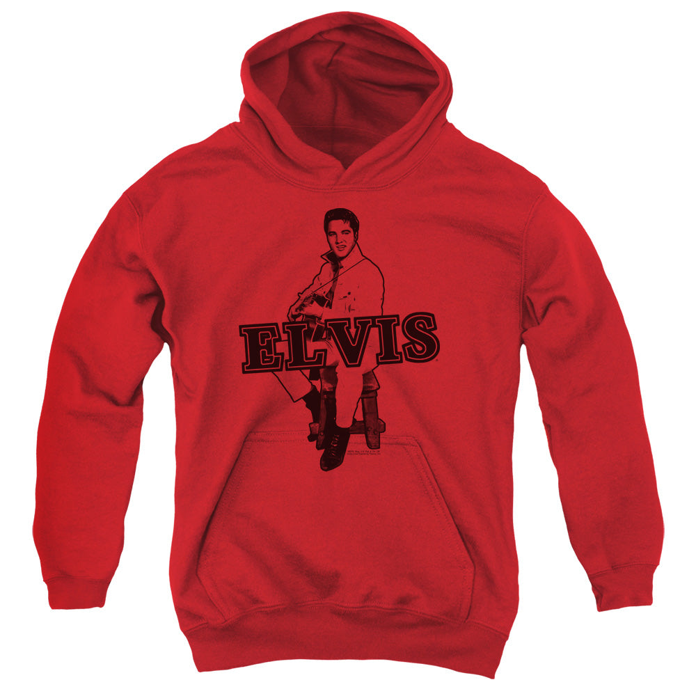 Elvis Presley Jamming Kids Youth Hoodie Red Officially Licensed