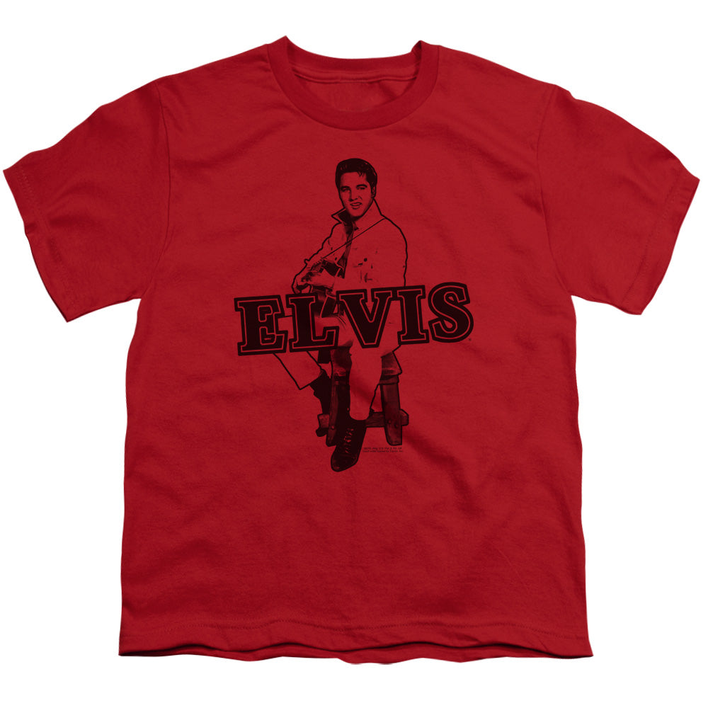 Elvis Presley Jamming Kids Youth T Shirt Red Officially Licensed
