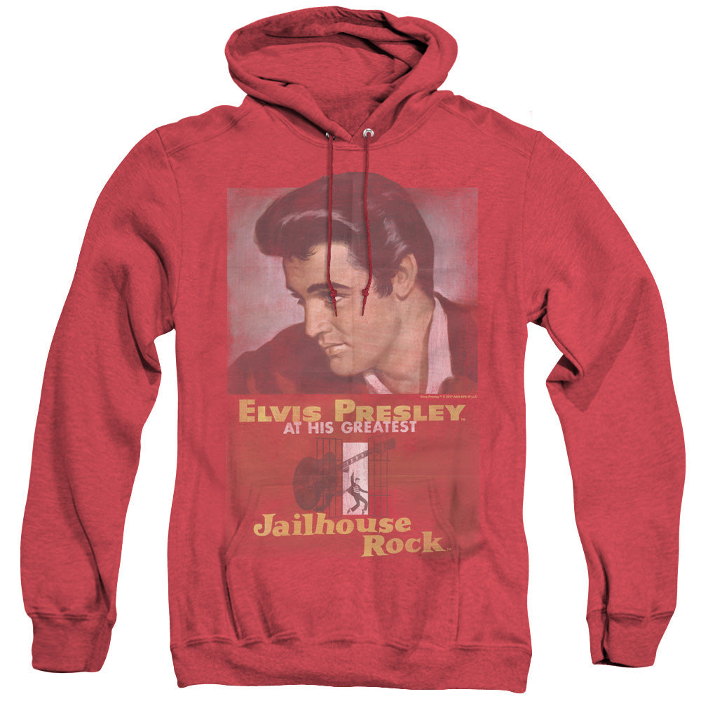 Elvis Presley Jailhouse Rock Poster Mens Heather Hoodie Red Officially Licensed