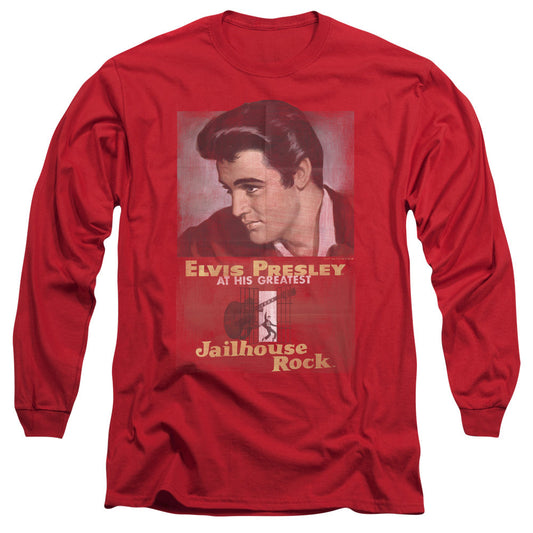 Elvis Presley Jailhouse Rock Poster Mens Long Sleeve Shirt Red Officially Licensed Officially Licensed