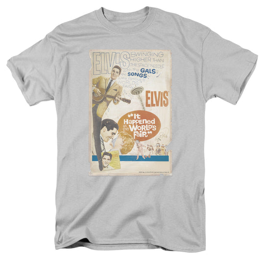 Elvis Presley World Fair Poster Mens T Shirt Silver Officially Licensed