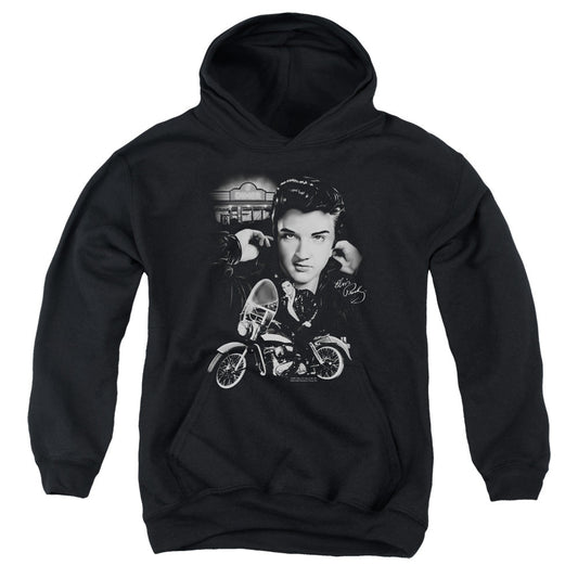 Elvis Presley the King Rides Again Kids Youth Hoodie Black Officially Licensed