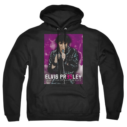 Elvis Presley 35 Leather Mens Hoodie Black Officially Licensed