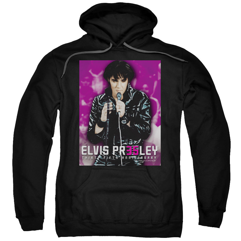 Elvis Presley 35 Leather Mens Hoodie Black Officially Licensed