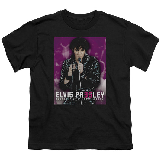 Elvis Presley 35 Leather Kids Youth T Shirt Black Officially Licensed