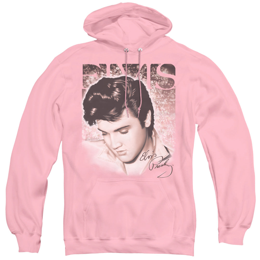 Elvis Presley Star Light Mens Hoodie Pink Officially Licensed