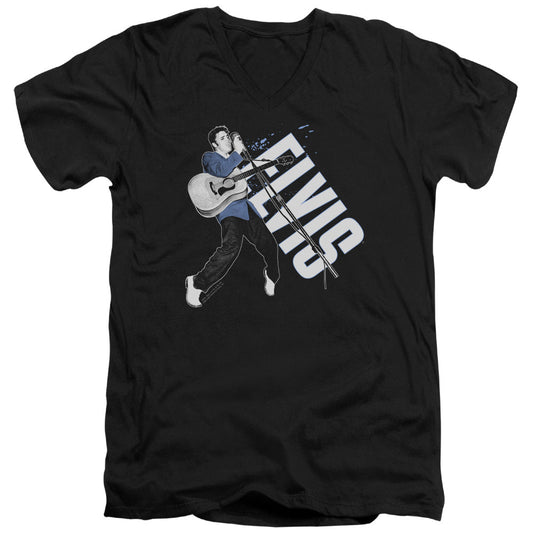 Elvis Presley on His Toes Mens Slim Fit V-Neck T Shirt Black Officially Licensed
