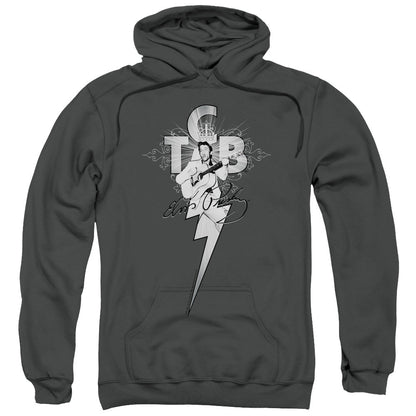 Elvis Presley Tcb Ornate Mens Hoodie Charcoal Officially Licensed