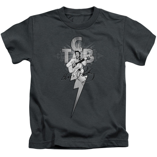 Elvis Presley Tcb Ornate Juvenile Kids Youth T Shirt Charcoal Officially Licensed