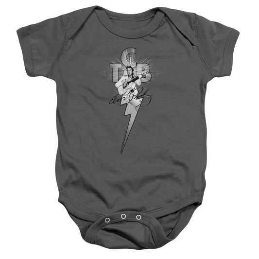 Elvis Presley Tcb Ornate Infant Baby Snapsuit Charcoal Officially Licensed