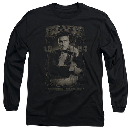 Elvis Presley 1954 Mens Long Sleeve Shirt Black Officially Licensed Officially Licensed